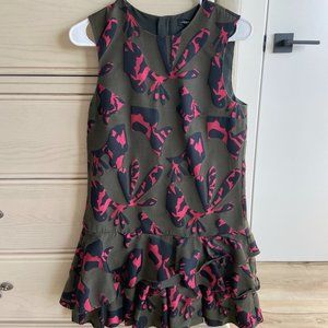 Banana Republic, Green and Pink Camo dress, Size 2